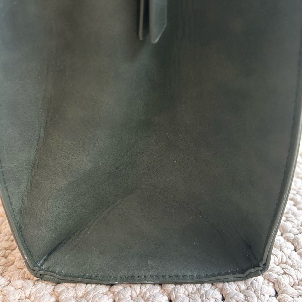 Leather Style Embossed Floral Forest Green Women's Tote Bag - Picture 13 of 15